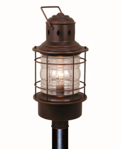 Vaxcel Hyannis Coastal Clear Glass Post Mount Light In Brown