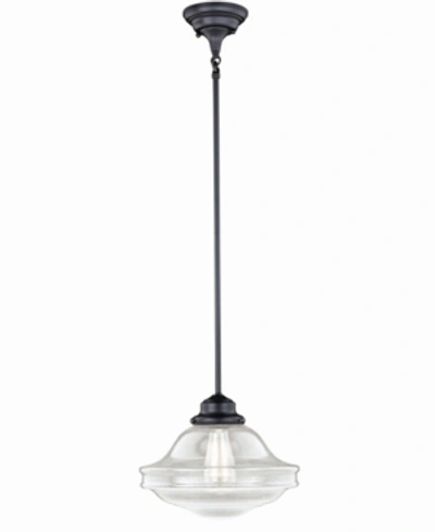 Vaxcel Huntley Farmhouse Pendant Light Clear Glass In Black
