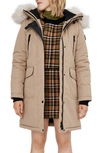 Noize Parka With Faux Fur Hood In Desert