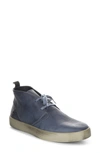 Softinos By Fly London Rafa Chukka Boot In Navy Washed Leather