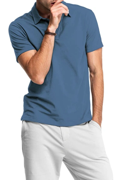Swet Tailor Stretch Cotton Polo In Indigo Blue