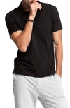 Swet Tailor Stretch Cotton Polo In Black