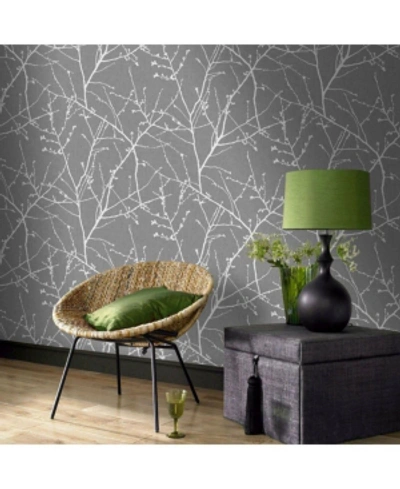 Graham & Brown Graham Brown Innocence Charcoal And Silver Wallpaper In Grey