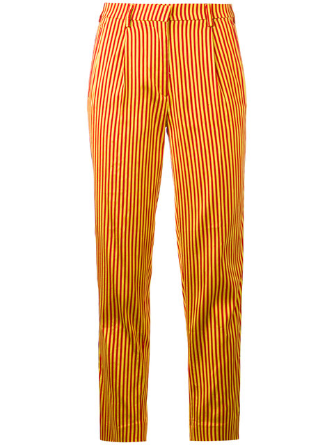 Etro Striped Cropped Trousers - Yellow | ModeSens