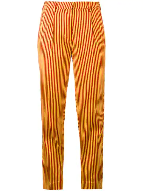 striped cropped trousers