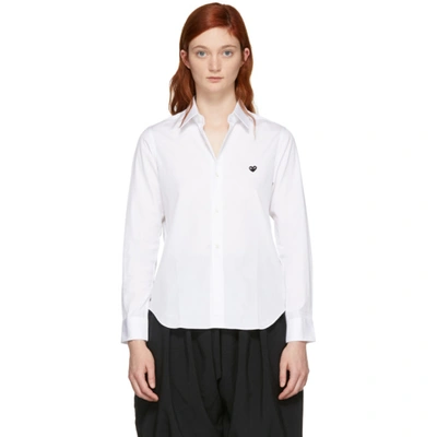 Comme Des Garçons Play White Small Heart Shirt In 2 White