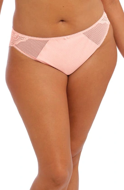 Elomi Charley Full Figure Mesh & Lace Brazilian Briefs In Ballet Pink