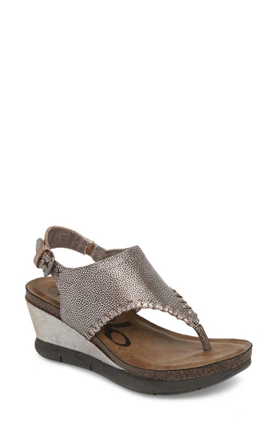 Otbt Meditate Wedge Sandal In Silver Sparkle Leather