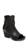 Otbt Open Toe Bootie In Black Leather