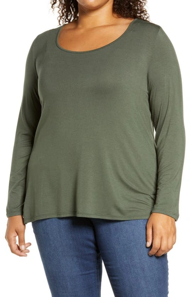 Loveappella Twist Back Top In Olive