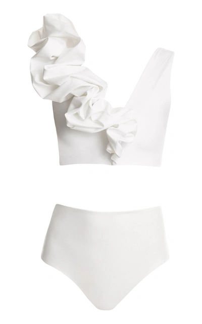 Maygel Coronel Women's Rosa Ruffled Two-piece Swimsuit In White