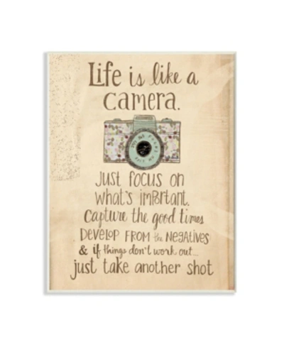 Stupell Industries Home Decor Life Is Like A Camera Inspirational Wall Plaque Art, 12.5" X 18.5" In Multi