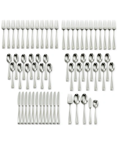 Oneida Satin Moda 65 Piece Flatware Set, Service For 12 In Metallic And Stainless