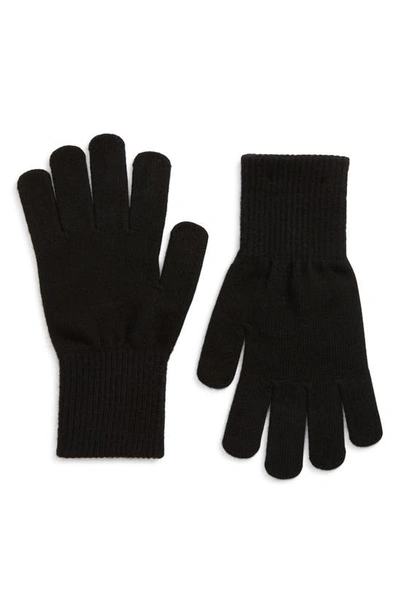 Trouve Nordstrom Knit Gloves In Black