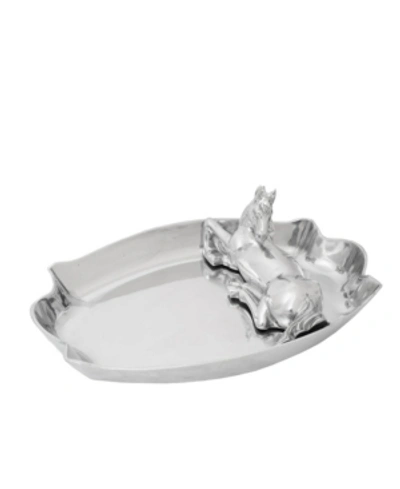 Arthur Court Designs Aluminum Horse Figural Chip And Dip In Silver