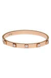 Knotty Cubic Zirconia Bangle In Rose Gold