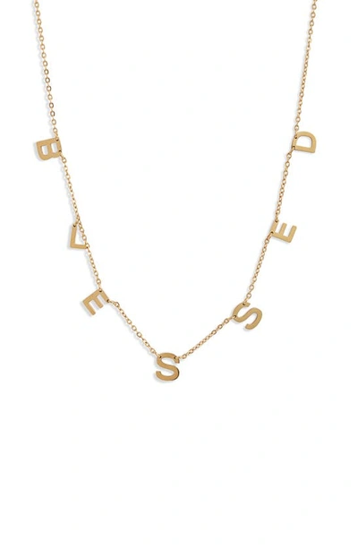 Knotty Blessed Charm Necklace In Gold