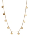 Knotty Stars Charm Necklace In Gold