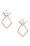 Knotty Stud Drop Earrings In Rose Gold