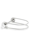 Knotty Imitation Pearl Lock Bangle In Rhodium