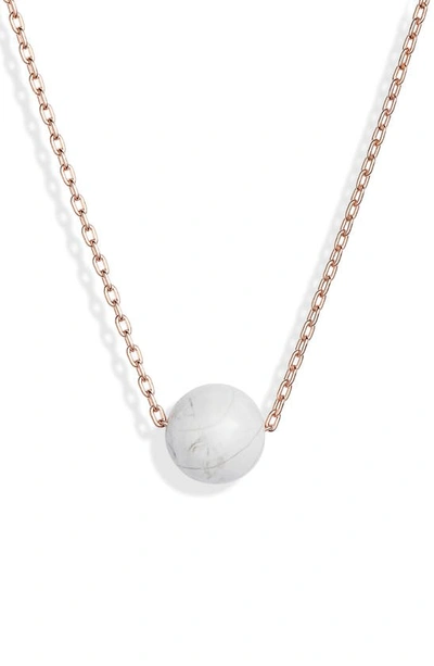 Knotty Pendant Necklace In Rose Gold/ White