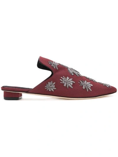 Sanayi313 Spider Appliqué Mules In Red