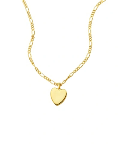 Adornia Figaro Chain Heart Pendant Necklace In Yellow