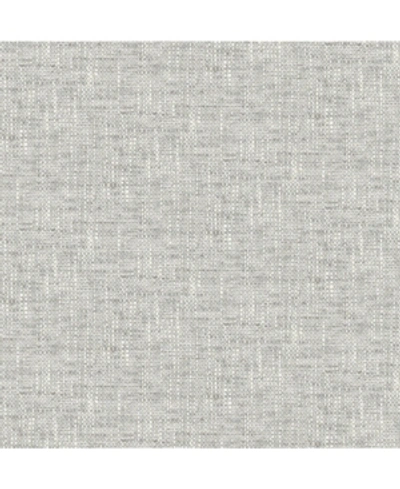 Nuwallpaper 216" X 20.5" Poplin Texture Peel Stick Wallpaper In Gray