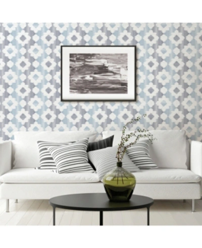 A-street Prints 20.5" X 396" Babylon Abstract Floral Wallpaper In Blue