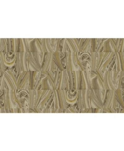 Advantage 20.5" X 369" Boulders Glitter Marble Wallpaper In Brown