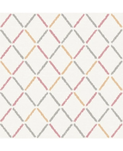 A-street Prints 20.5" X 396" Allotrope Rose Linen Geometric Wallpaper In Pink