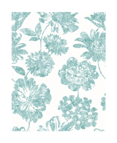 A-street Prints 20.5" X 396" Folia Floral Wallpaper In Blue