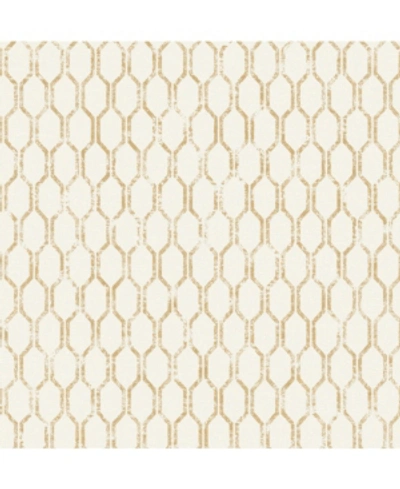 Advantage 20.5" X 369" Elodie Geometric Wallpaper In Gold