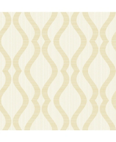Advantage 20.5" X 369" Yves Champagne Ogee Wallpaper In Ivory