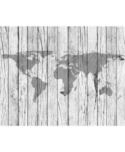 Ohpopsi World Map Timber Wall Mural In White