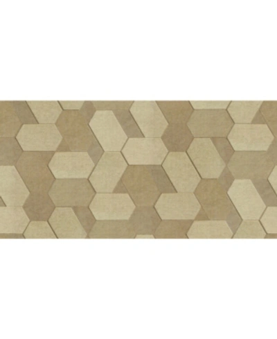 Advantage 20.5" X 369" Plaza Light Geometric Wallpaper In Brown