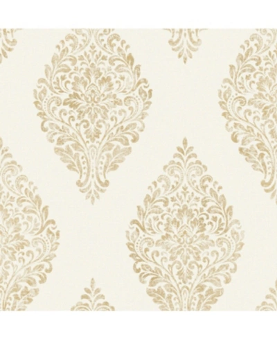 Advantage 20.5" X 369" Pascale Medallion Wallpaper In Ivory