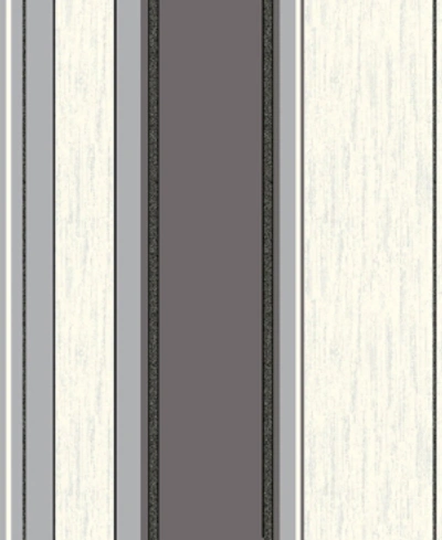 Advantage 20.5" X 369" Mirabelle Stripe Wallpaper In Black