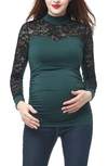 Kimi And Kai Faye Maternity Top In Forest Green