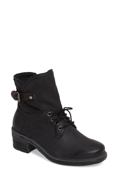 Otbt Gallivant Combat Bootie In Black Leather