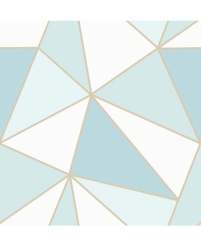 Advantage 20.5" X 369" Apex Blue Geometric Wallpaper In Multi