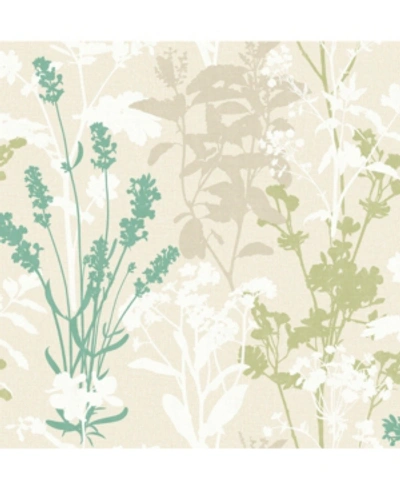 Advantage 20.5" X 369" Pippin Wild Flowers Wallpaper In Green