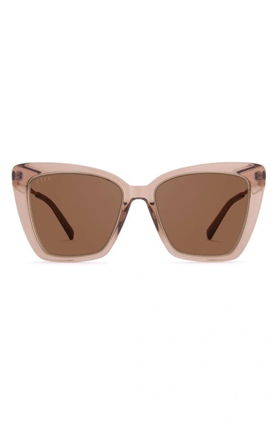 Diff Becky Iv 56mm Cat Eye Sunglasses In Cafe Ole/ Brown