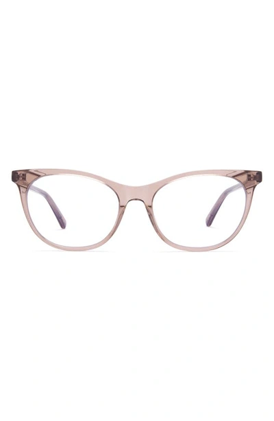 Diff Jade 51mm Blue Light Blocking Cat Eye Glasses In Cafe Ole/ Clear Blue Light