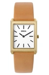 Breda Virgil Leather Strap Watch, 26mm In Gold/ Clay/ Ivory