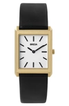 Breda Virgil Leather Strap Watch, 26mm In Gold/ Black/ Ivory