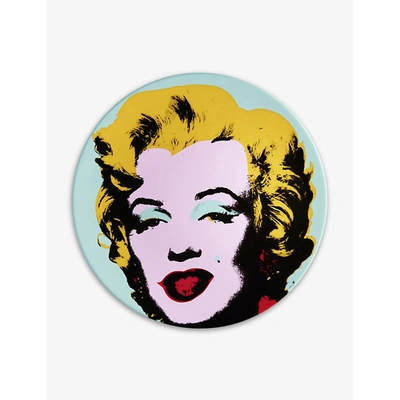 Ligne Blanche Andy Warhol 'marilyn - Blue' Limoge Porcelain Plate In Mehrfarbig