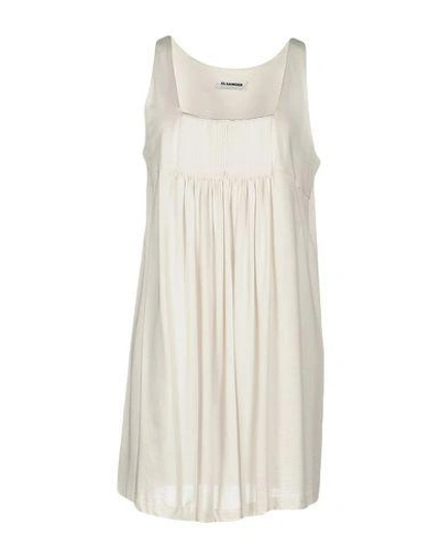 Jil Sander Short Dresses In White