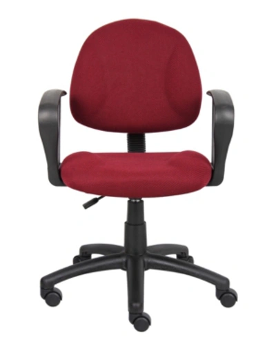 Boss Office Products Deluxe Posture Chair W/ Adjustable Arms In Red