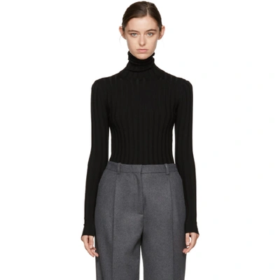 Acne Studios Corina Ribbed Merino Wool-blend Turtleneck Sweater In Black